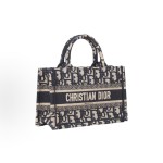 DIOR BookTote detachable and adjustable shoulder strap Oblique printed tote bag mini women\'s handbag in blue and beige